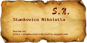 Stankovics Nikoletta névjegykártya