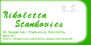 nikoletta stankovics business card